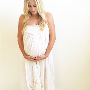 FILYBOO ZIPPORA MATERNITY EYELET CUTOUT DRESS